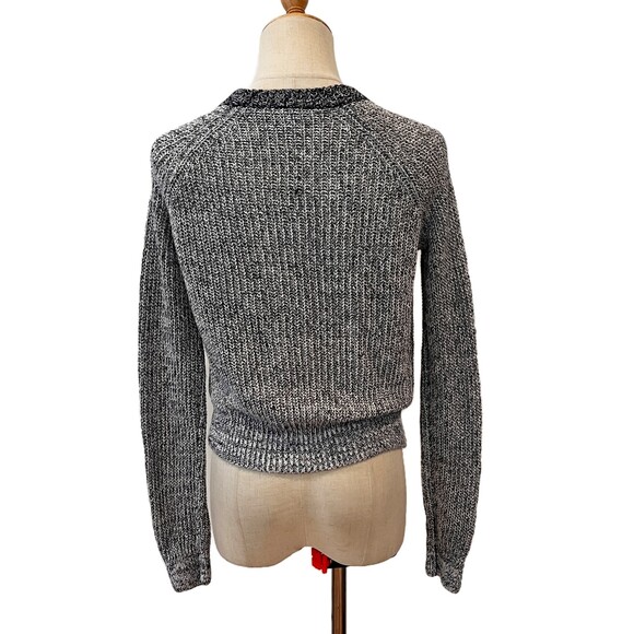 Theory Brombley Sweater Golino Knit Grey Crew Neck Petite Linen - Picture 3 of 6